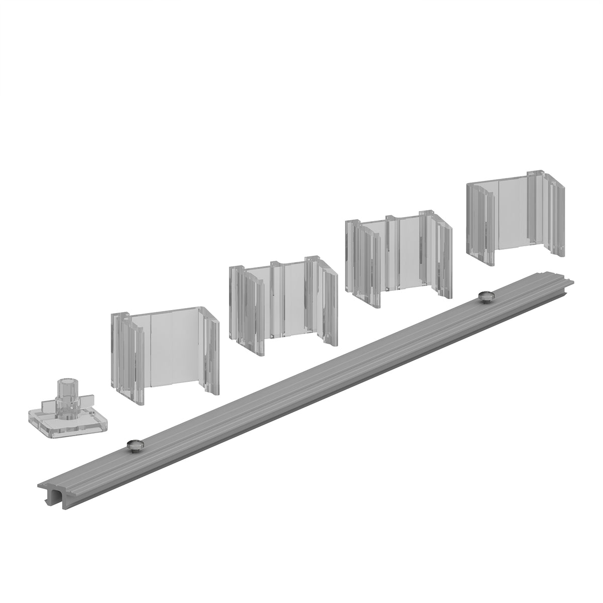 Rear mounting screen connector for aluminium frame screen returns mid-runs - view 1