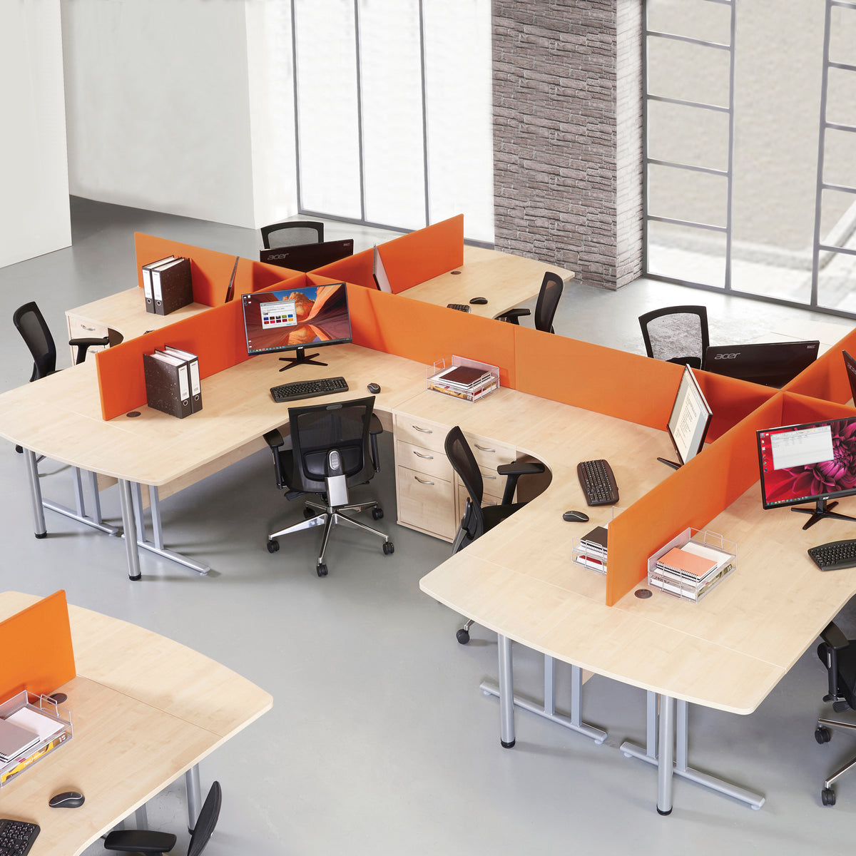 Straight desktop fabric screen 1000mm x 400mm - made to order - view 3