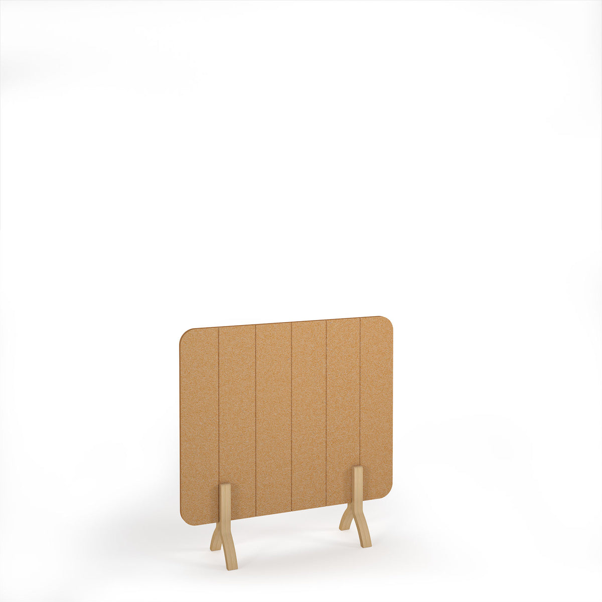 Stripe Accoustic Floor Standing Screen Wooden Legs 1200w 1200h - Longan Yellow - view 1