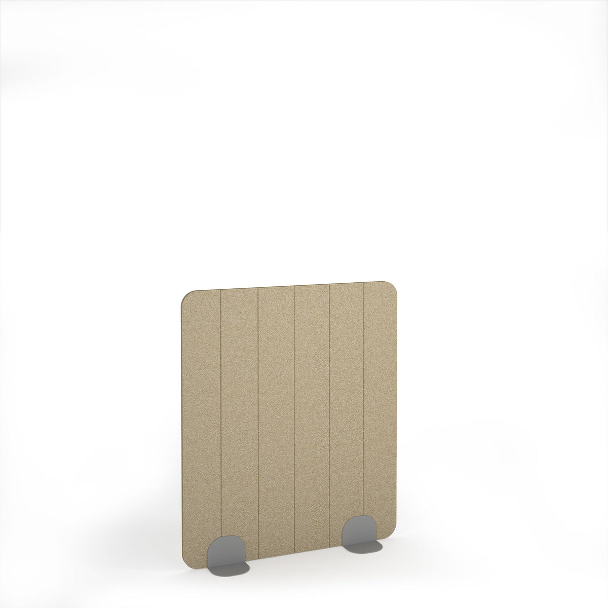 Stripe Accoustic Floor Standing Metal Base Legs 1200w 1400h - Silver legs, Dark Camel - view 1
