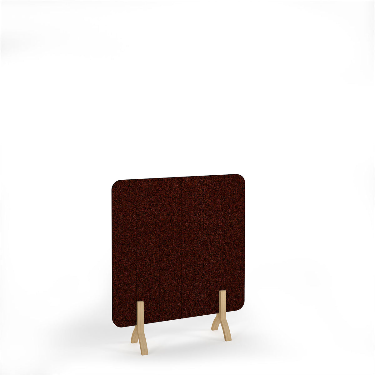 Stripe Accoustic Floor Standing Screen Wooden Legs 1200w 1400h - Maroon - view 1