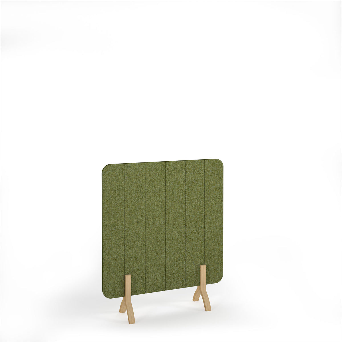 Stripe Accoustic Floor Standing Screen Wooden Legs 1200w 1400h - Reed Green - view 1