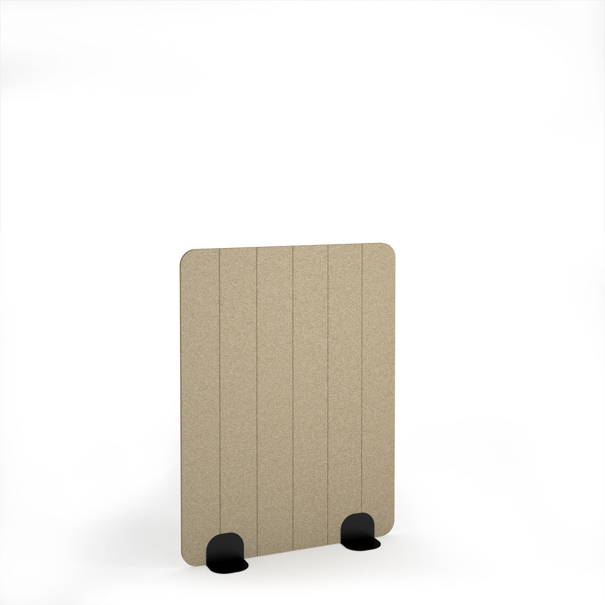 Stripe Accoustic Floor Standing Metal Base Legs 1200w 1600h - Black legs, Dark Camel - view 1