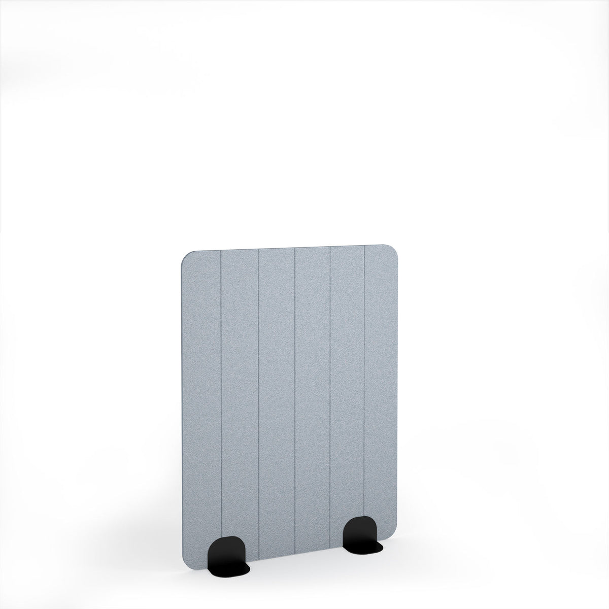 Stripe Accoustic Floor Standing Metal Base Legs 1200w 1600h - Black legs, Light Grey - view 1