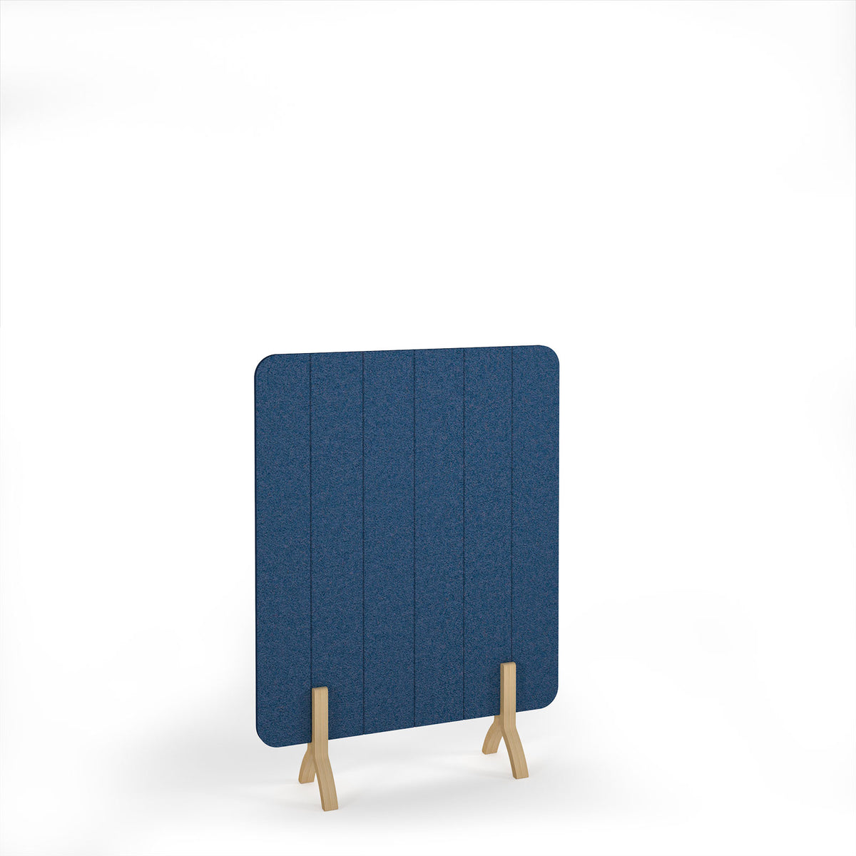 Stripe Accoustic Floor Standing Screen Wooden Legs 1200w 1600h - Blue - view 1