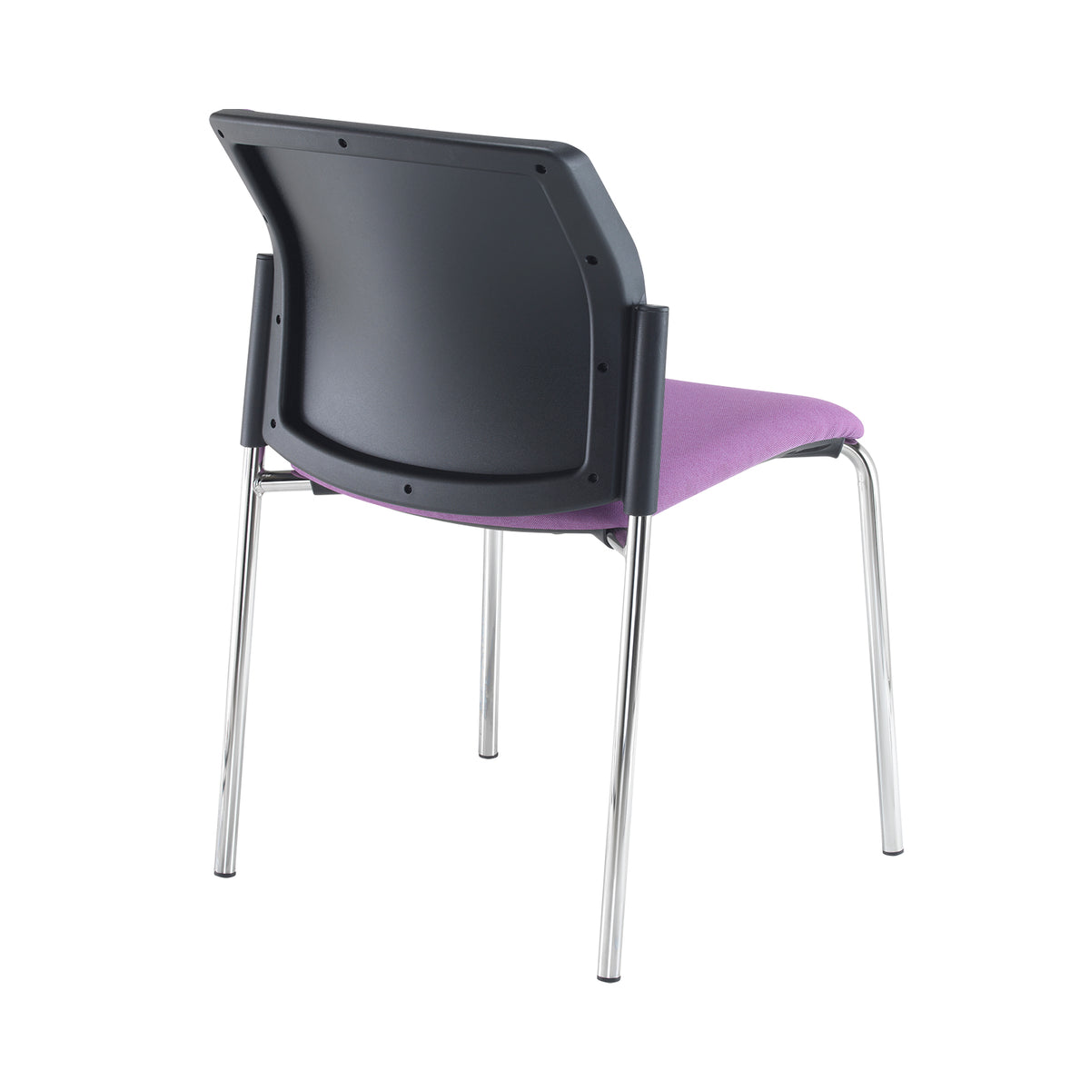 Santana 4 leg stacking chair with fabric seat and back, chrome frame and no arms - made to order - view 3