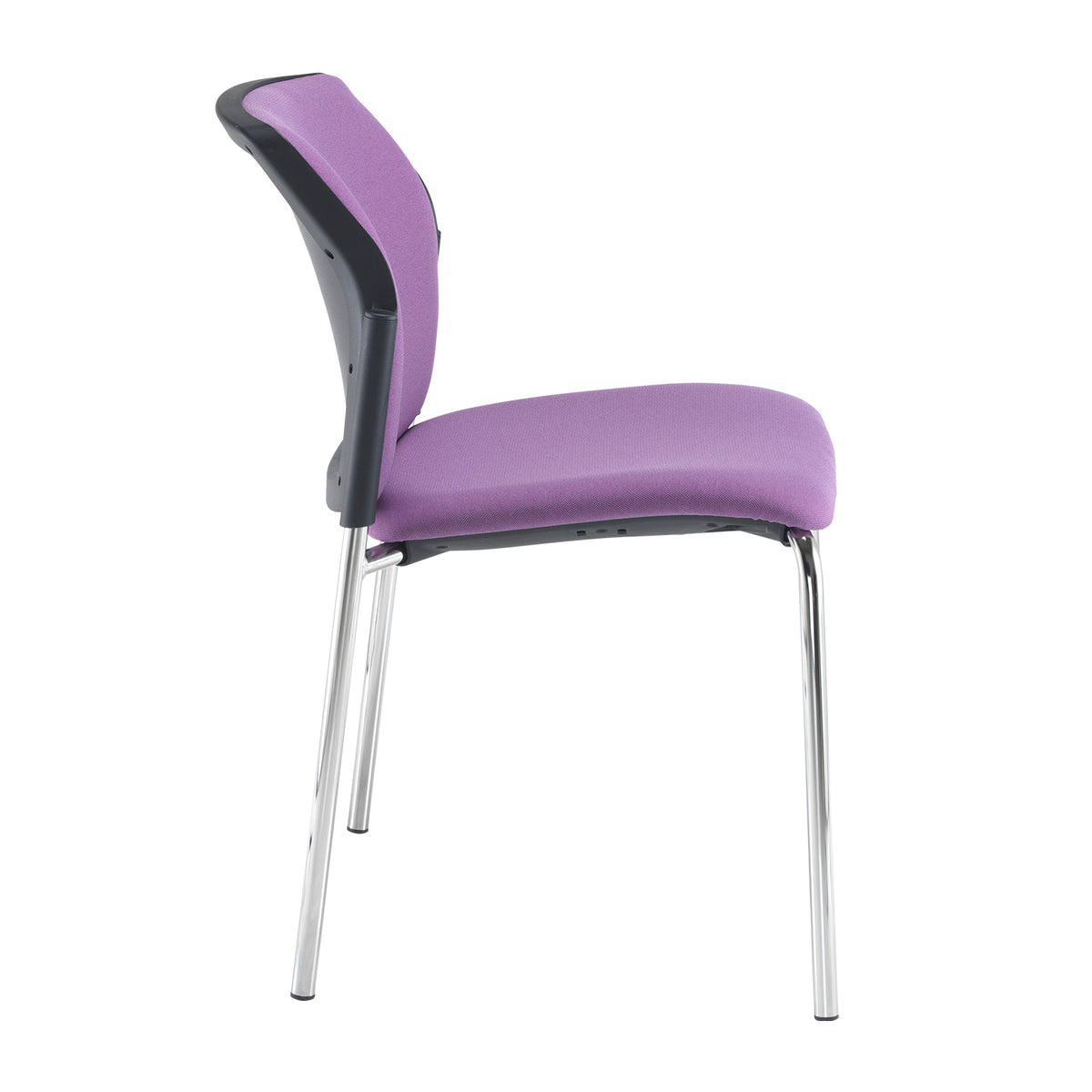 Santana 4 leg stacking chair with fabric seat and back, chrome frame and no arms - made to order - view 2