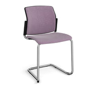 Santana cantilever chair with fabric seat and back, chrome frame and no arms - made to order - view 1