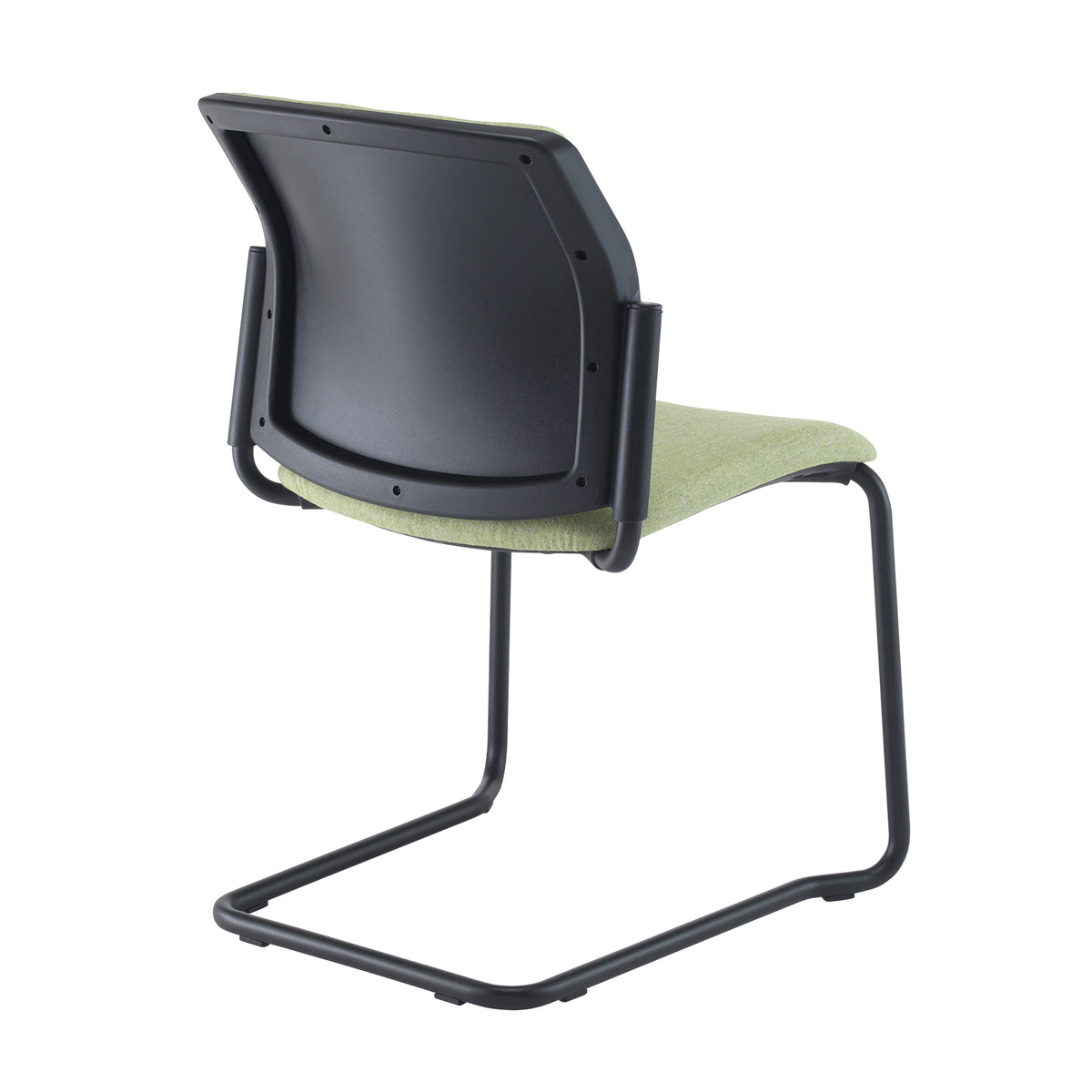 Santana cantilever chair with fabric seat and back, black frame and no arms - made to order - view 2