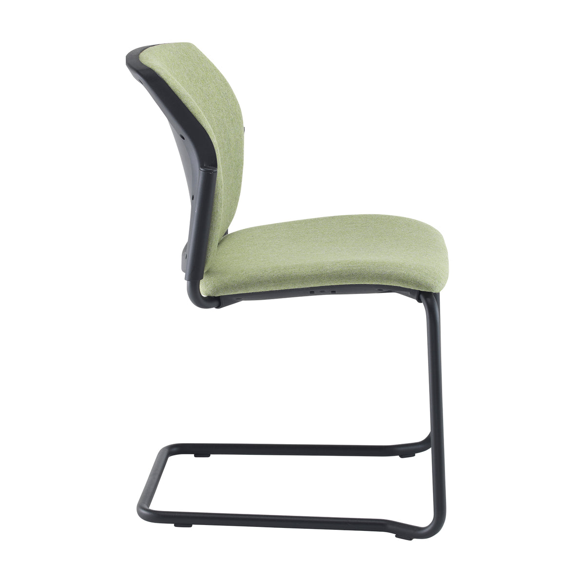 Santana cantilever chair with fabric seat and back, black frame and no arms - made to order - view 3