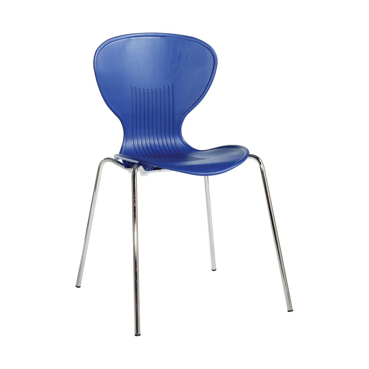 Sienna one piece shell chair with chrome legs (pack of 4) - blue - view 1