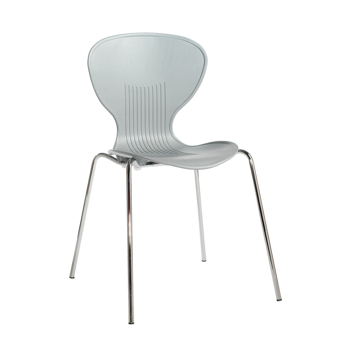 Sienna one piece shell chair with chrome legs (pack of 4) - grey - view 1