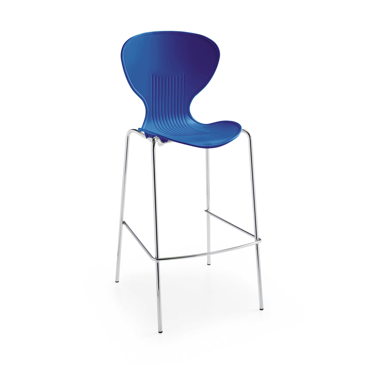 Sienna one piece stool with chrome legs (pack of 2) - blue - view 1