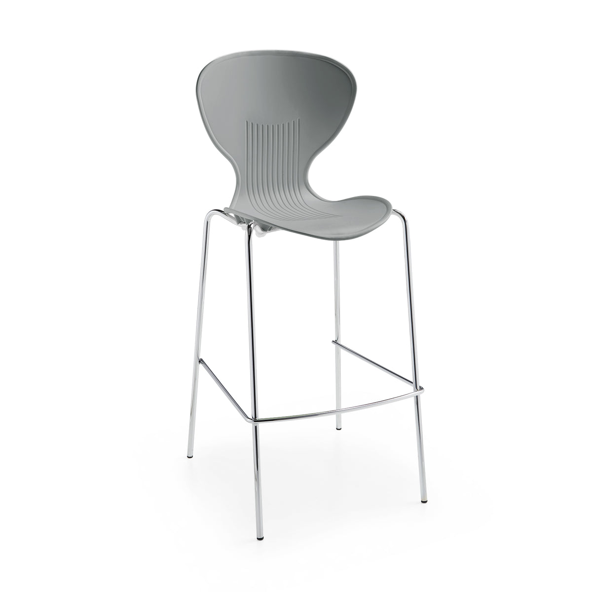 Sienna one piece stool with chrome legs (pack of 2) - grey - view 1