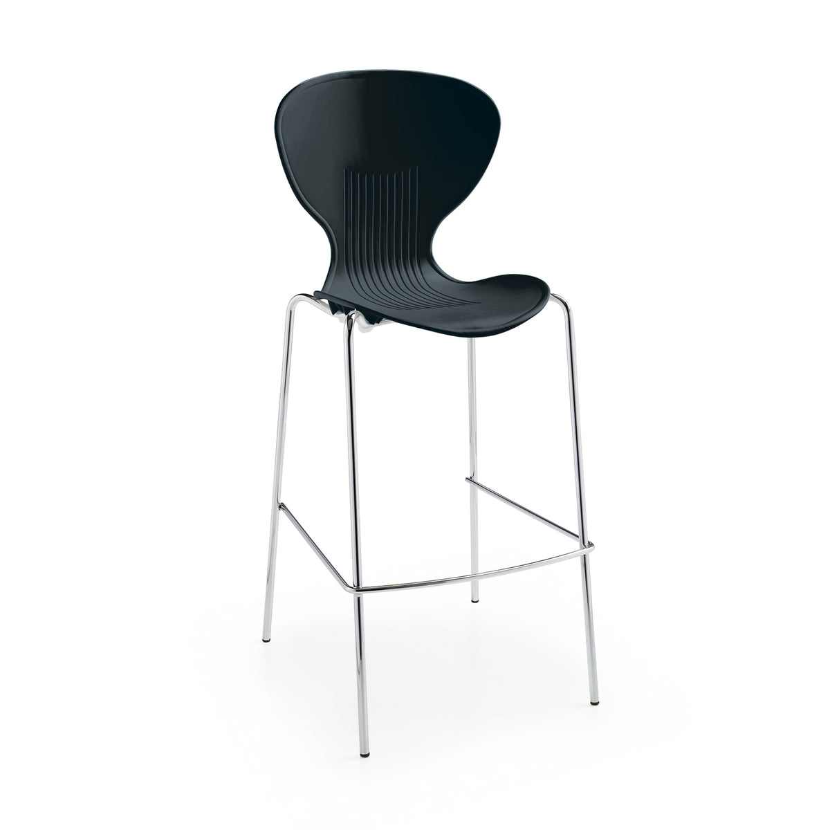 Sienna one piece stool with chrome legs (pack of 2) - black - view 1