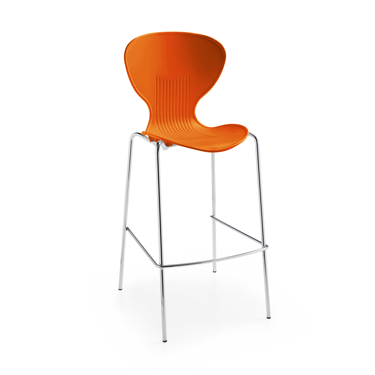 Sienna one piece stool with chrome legs (pack of 2) - orange - view 1