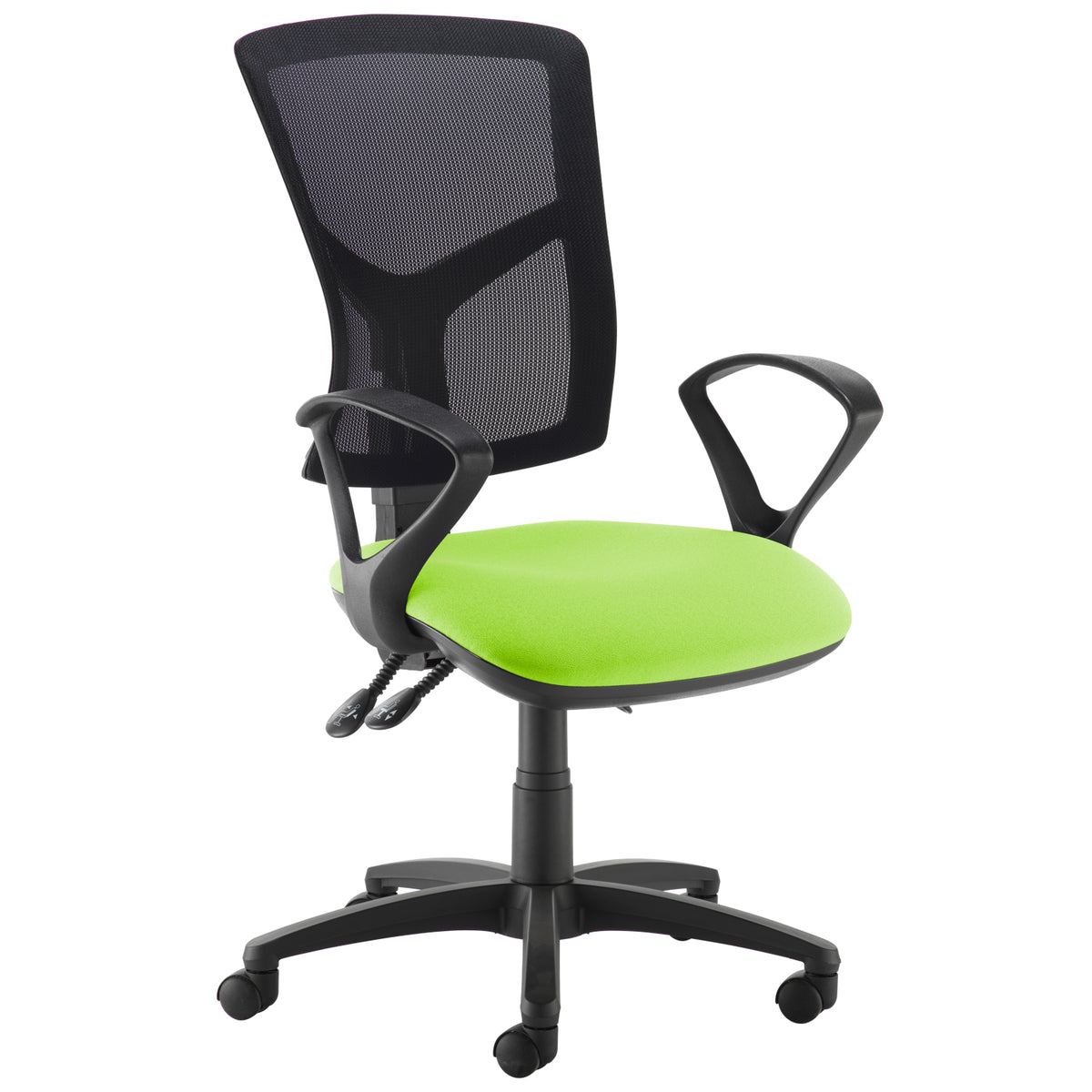 Senza mesh back operator chair with fixed arms - made to order - view 1