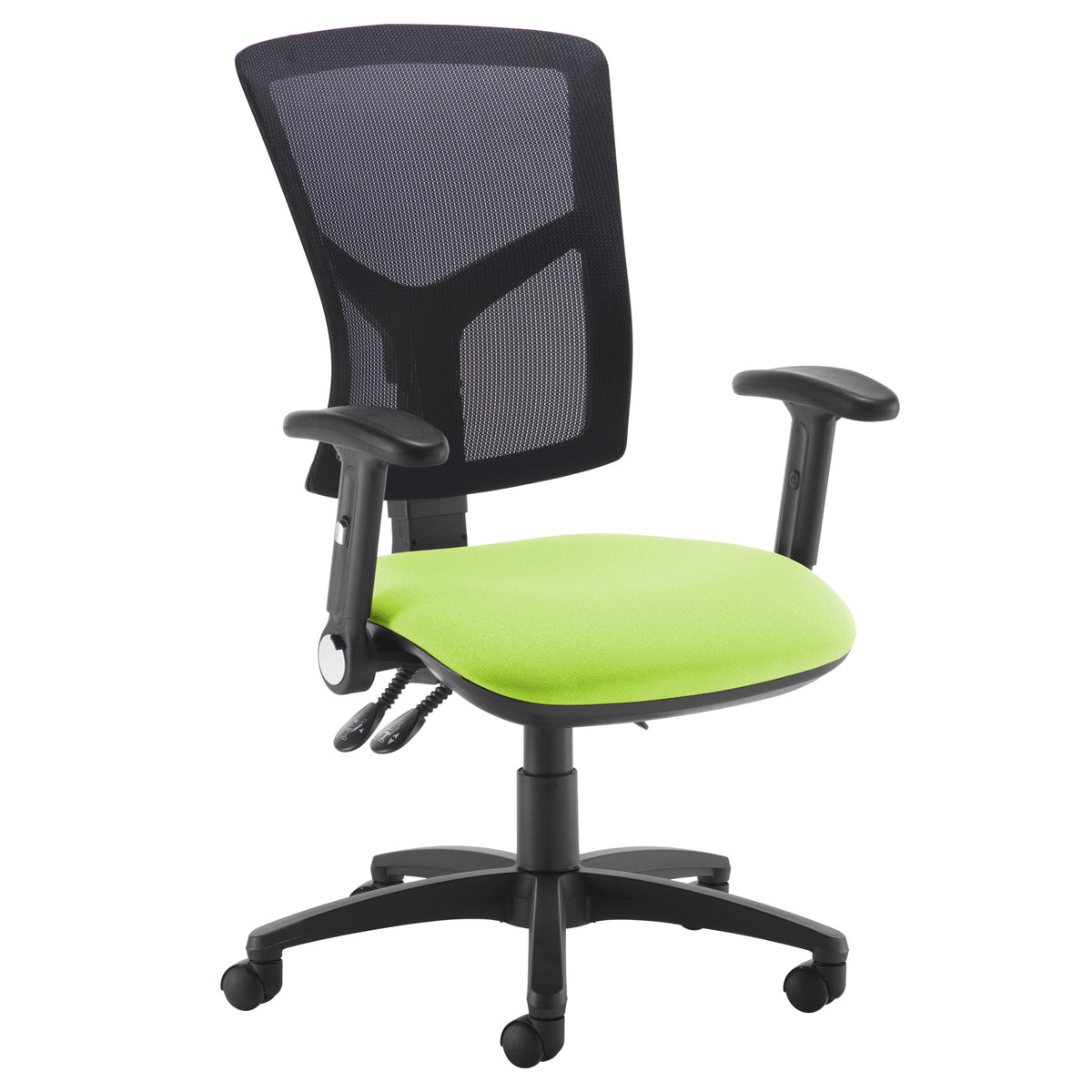 Senza mesh back operator chair with folding arms - made to order - view 1