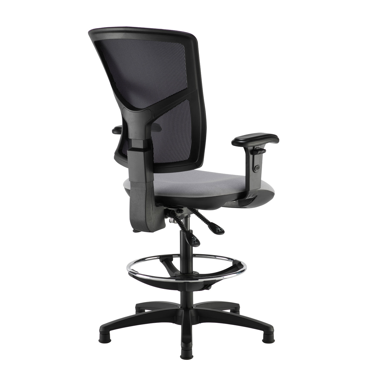 Senza mesh back draughtsman's chair with adjustable arms - made to order - view 3