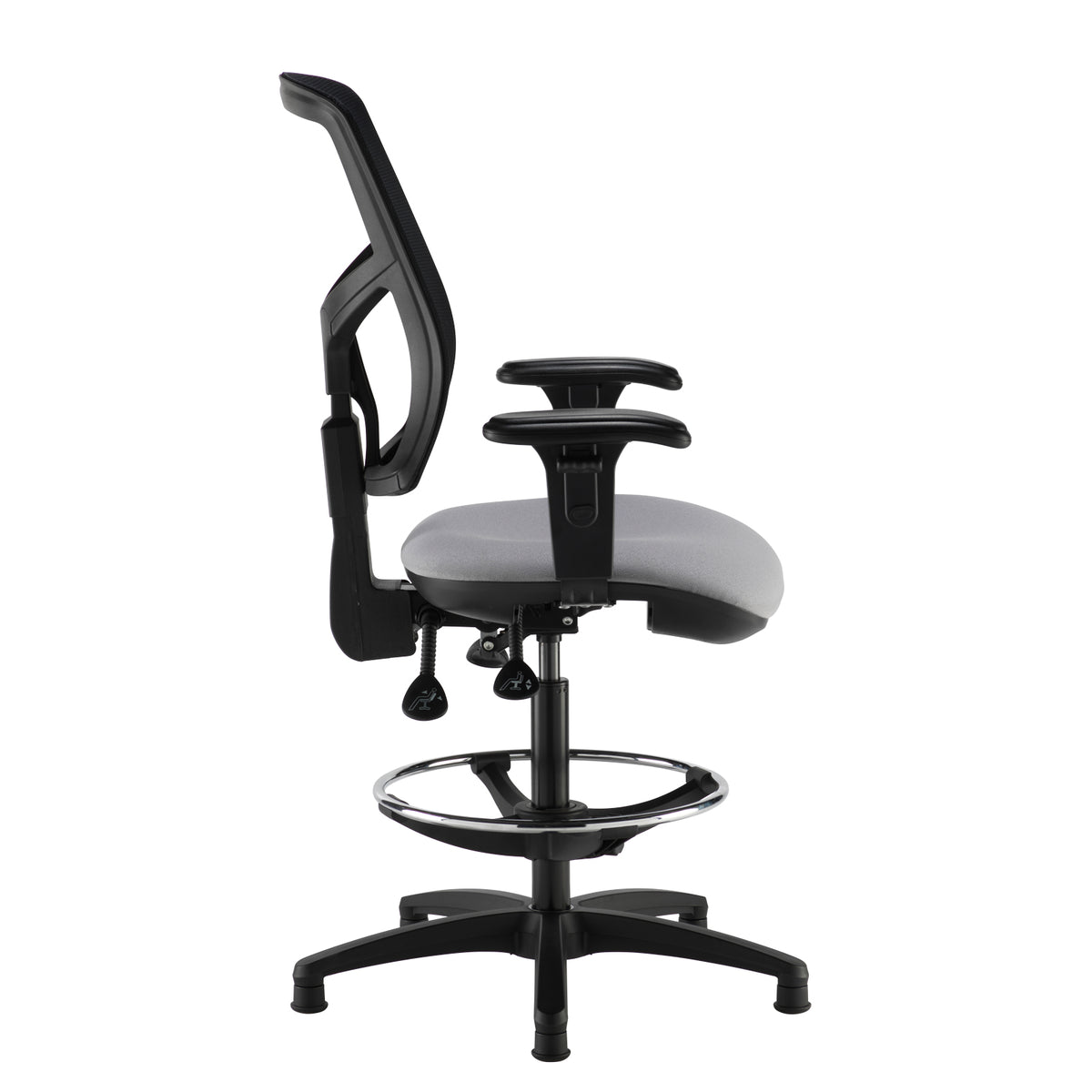 Senza mesh back draughtsman's chair with adjustable arms - made to order - view 2