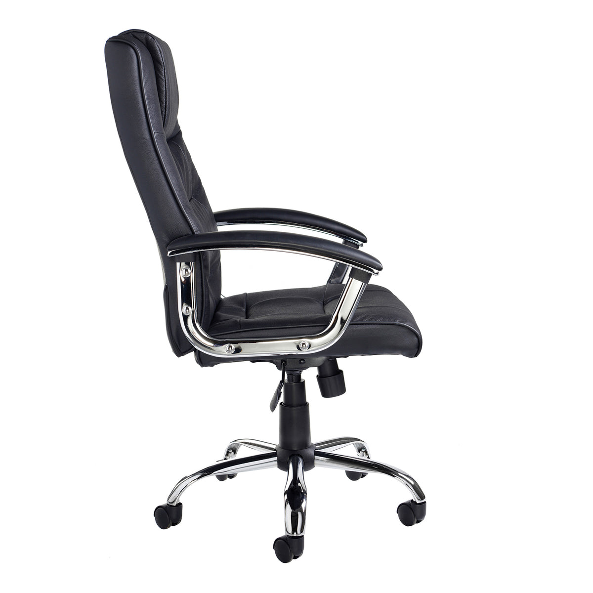 Somerset high back managers chair - black leather faced - view 2
