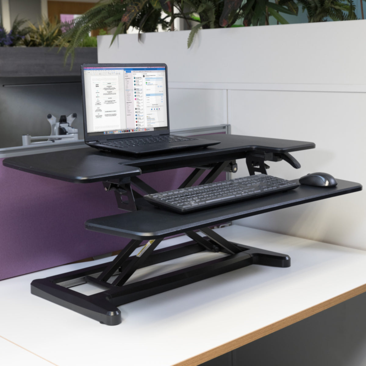 Sora height adjustable sit stand workstation for desks - Black - view 2