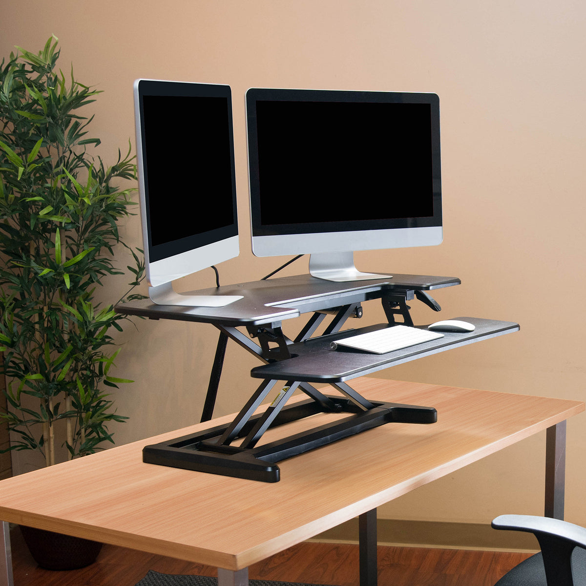 Sora height adjustable sit stand workstation for desks - Black - view 3
