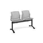 Santana perforated back plastic seating - bench 2 wide with 2 seats - grey - view 1