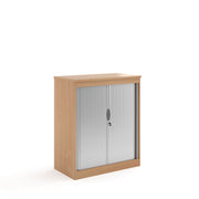 Systems horizontal tambour door cupboard 1200mm high - Beech - view 1