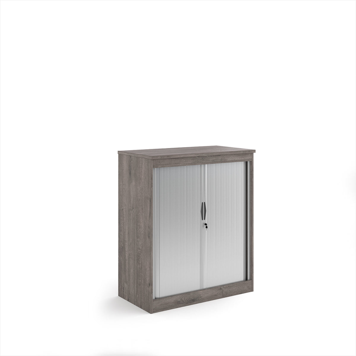Systems horizontal tambour door cupboard 1200mm high - Grey Oak - view 1