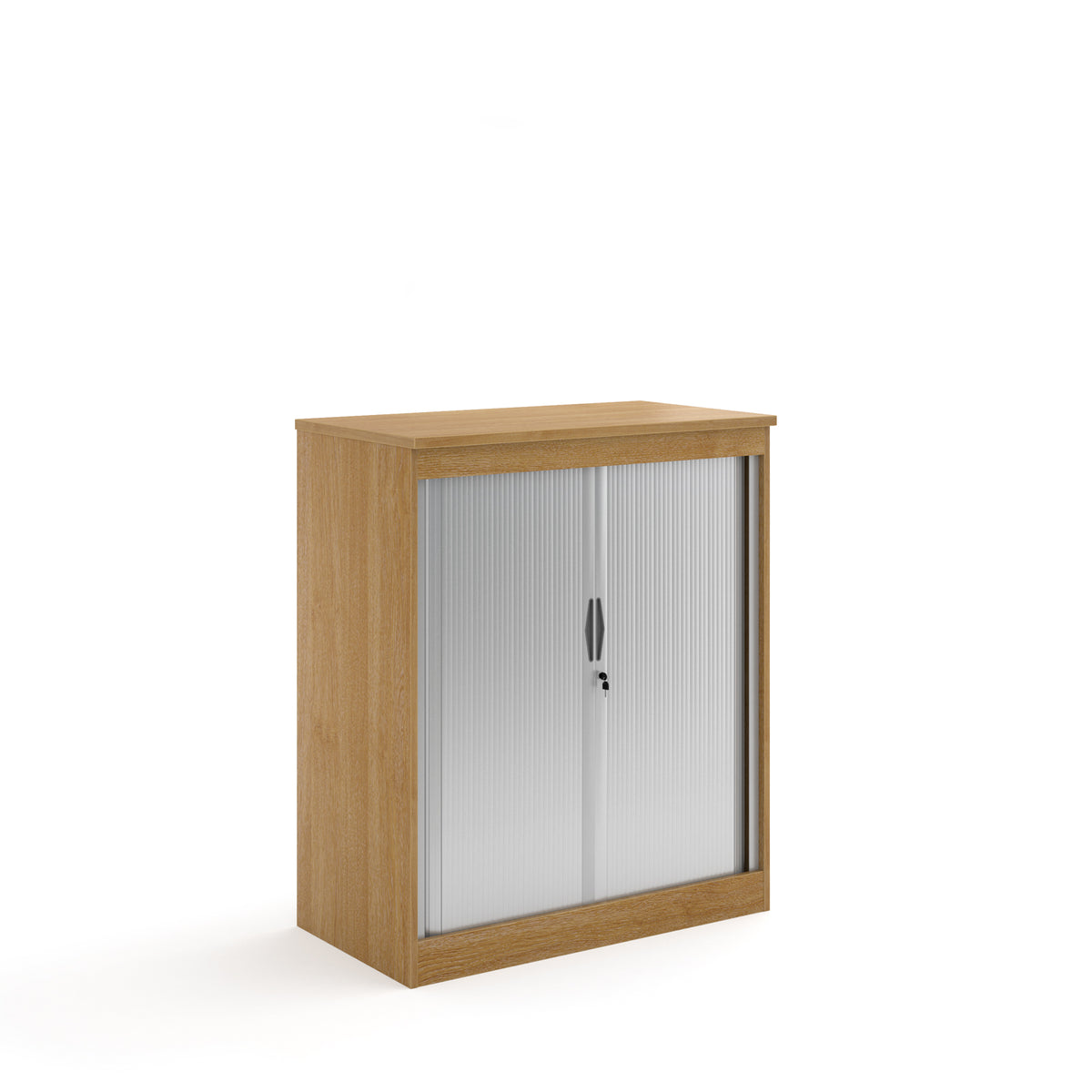 Systems horizontal tambour door cupboard 1200mm high - oak - view 1