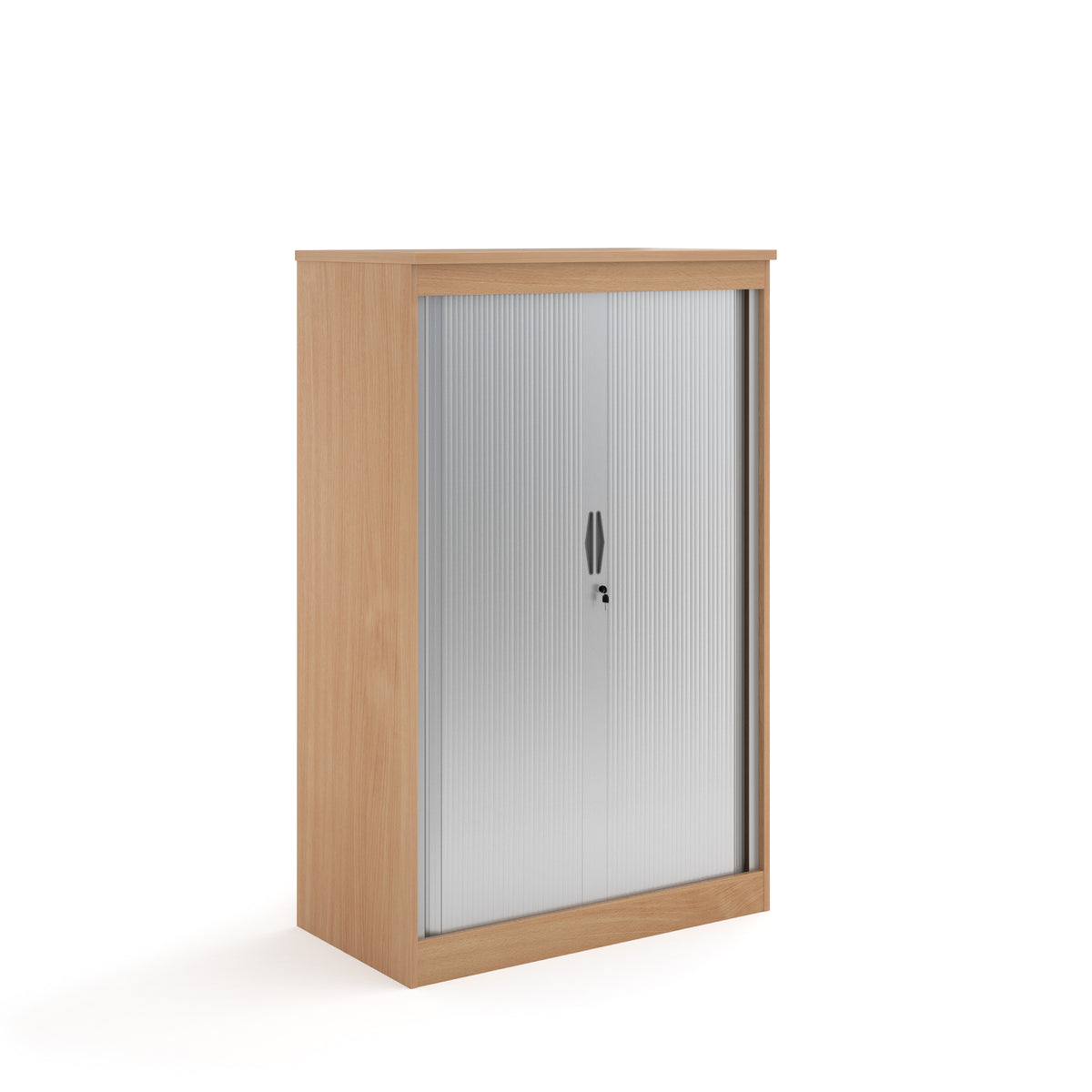 Systems horizontal tambour door cupboard 1600mm high - Beech - view 1