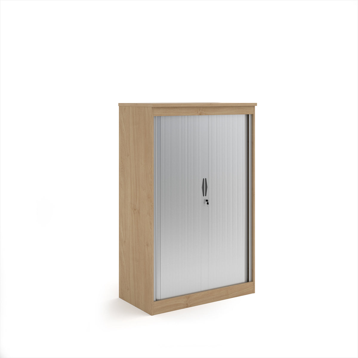 Systems horizontal tambour door cupboard 1600mm high - Kendal Oak - view 1