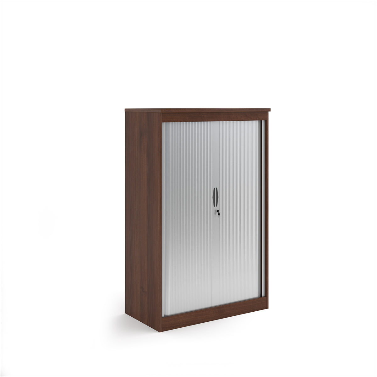 Systems horizontal tambour door cupboard 1600mm high - Walnut - view 1
