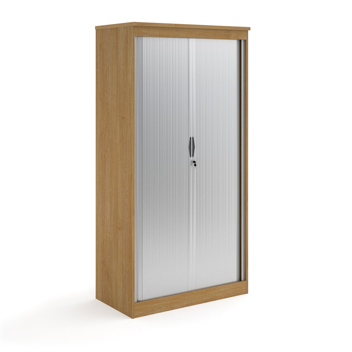Systems horizontal tambour door cupboard 2000mm high - oak - view 1
