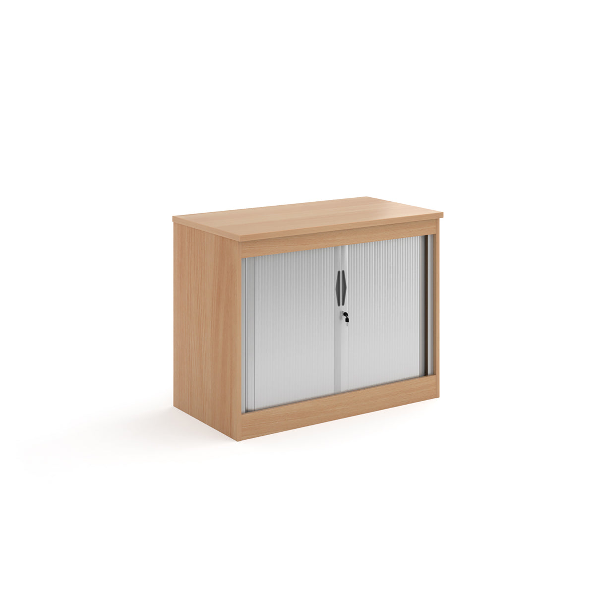Systems horizontal tambour door cupboard 800mm high - Beech - view 1