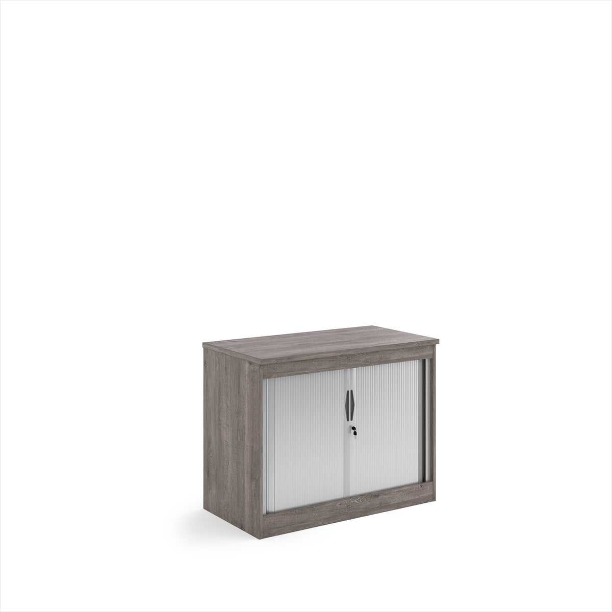 Systems horizontal tambour door cupboard 800mm high - Grey Oak - view 1
