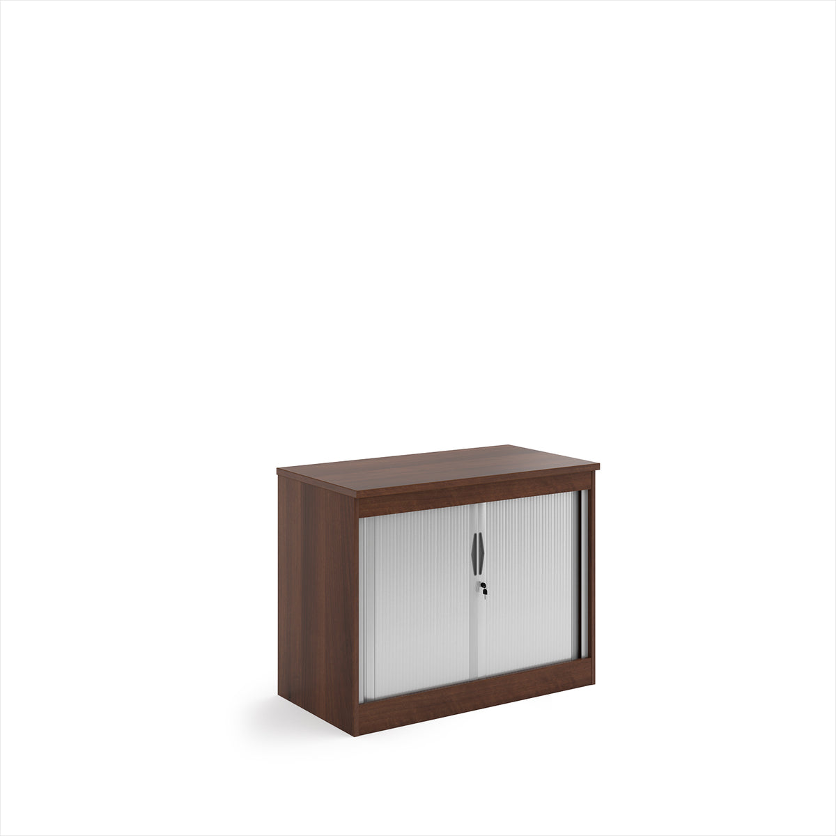 Systems horizontal tambour door cupboard 800mm high - Walnut - view 1