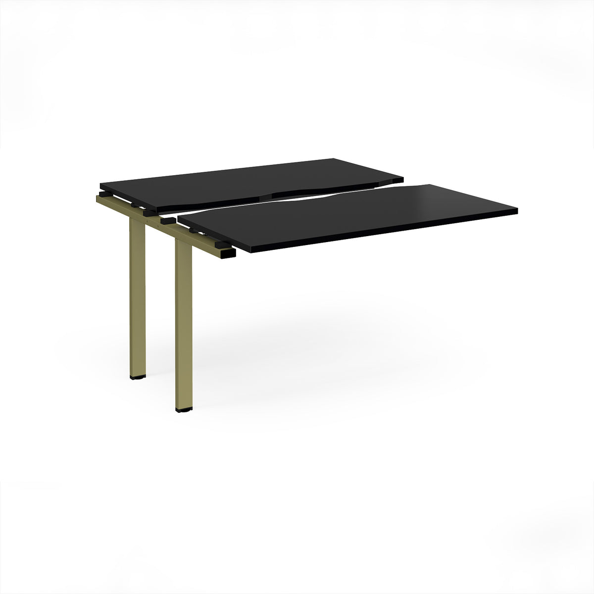 Adapt sliding top add on unit single 1200mm x 1200mm - green frame, black top - view 1