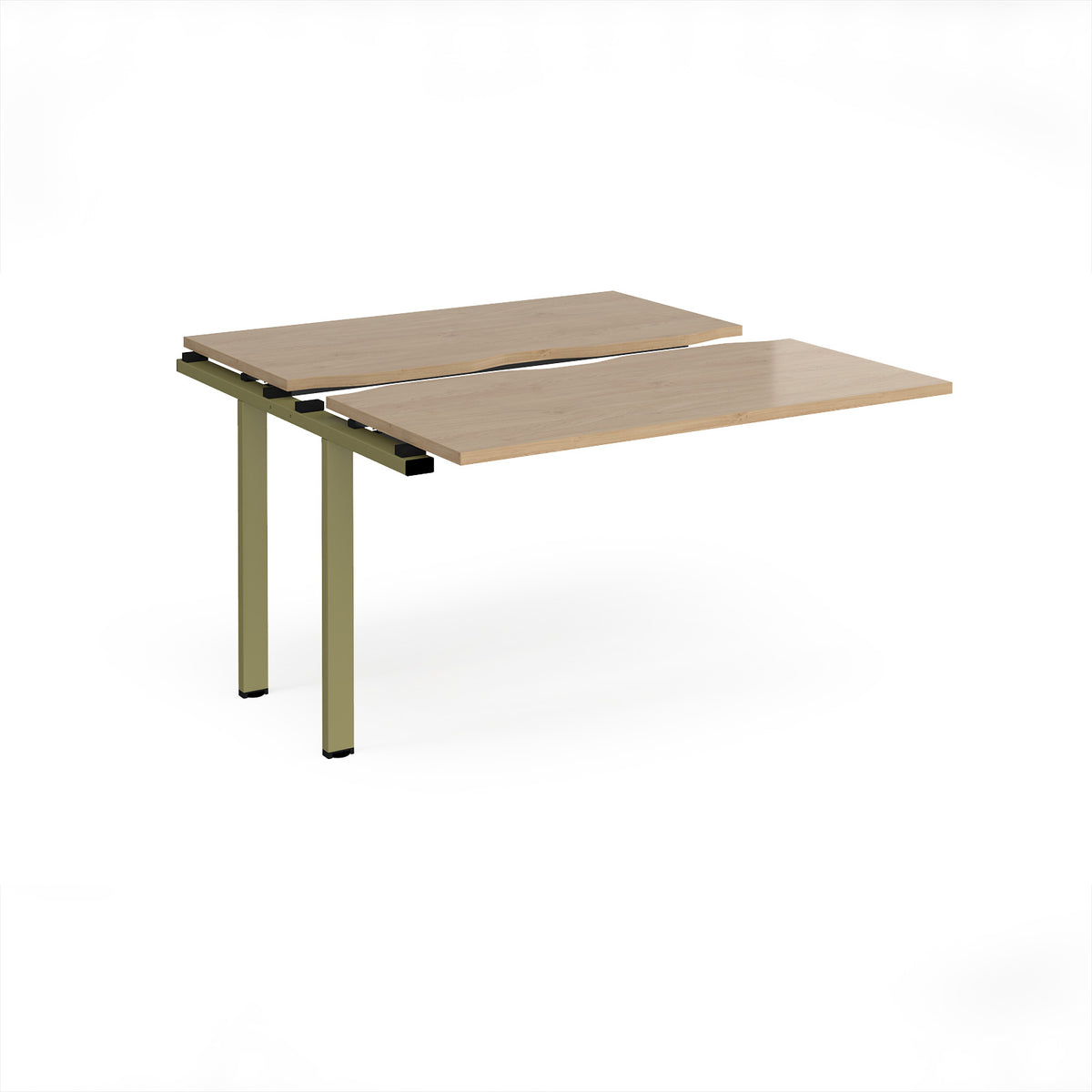 Adapt sliding top add on unit single 1200mm x 1200mm - green frame, Kendal Oak Top - view 1
