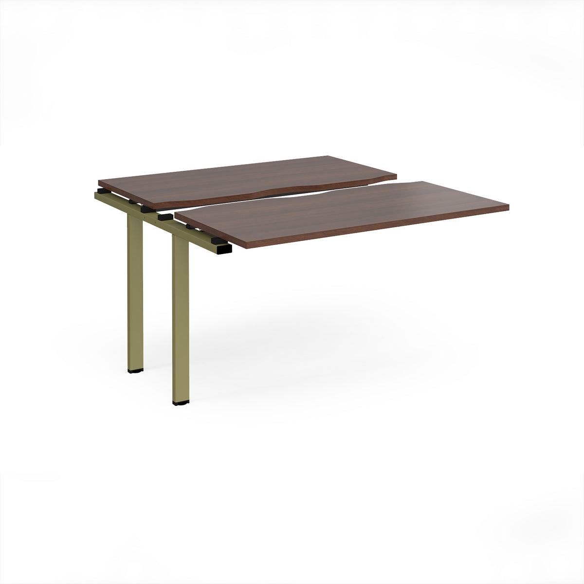 Adapt sliding top add on unit single 1200mm x 1200mm - green frame, Walnut top - view 1