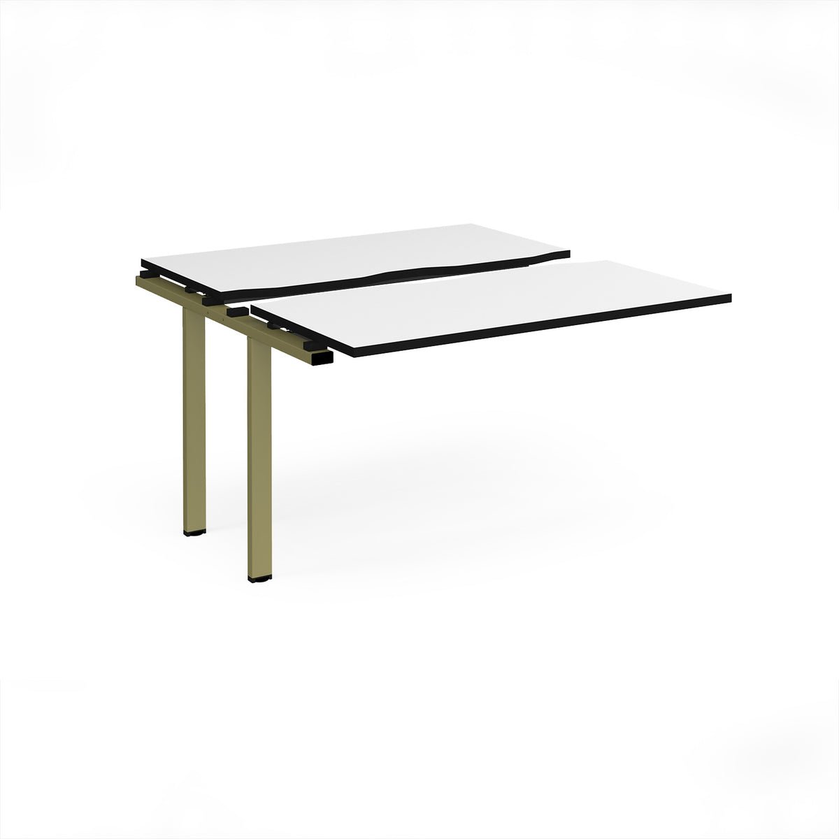 Adapt sliding top add on unit single 1200mm x 1200mm - green frame, White Top, black edge - view 1