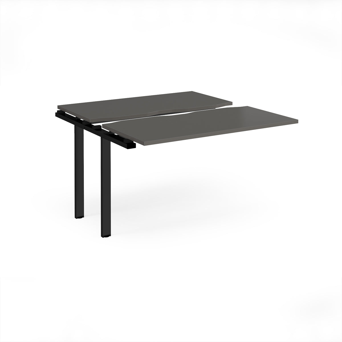 Adapt sliding top add on unit single 1200mm x 1200mm - black frame, storm grey top - view 1