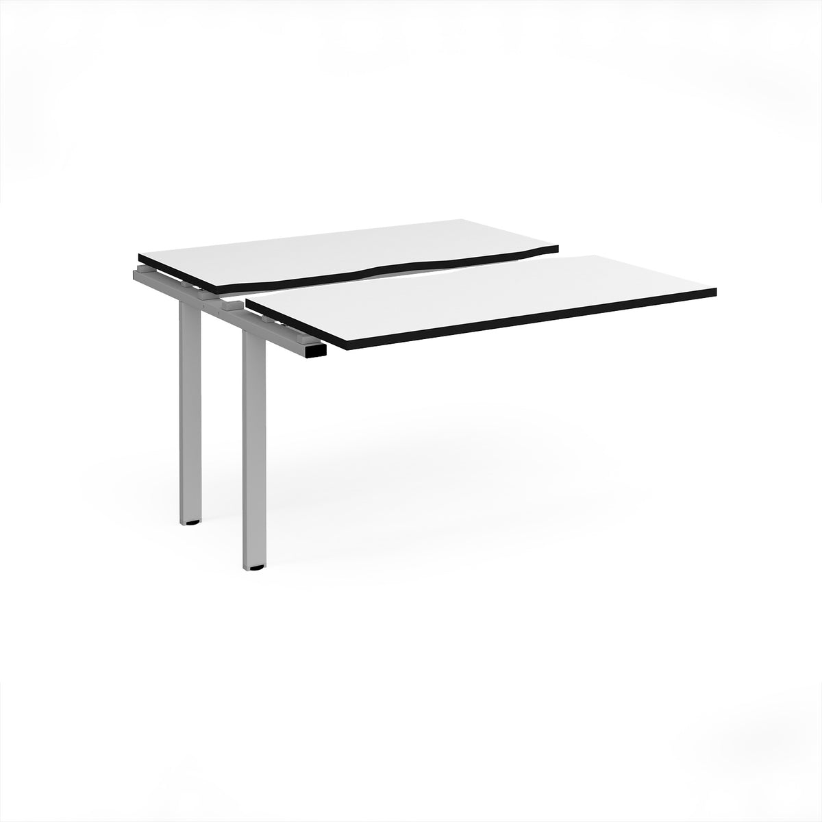 Adapt sliding top add on unit single 1200mm x 1200mm - silver frame, White Top, black edge - view 1