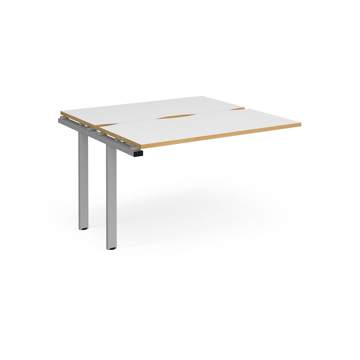 Adapt sliding top add on unit single 1200mm x 1200mm - silver frame, White Top with oak edging - view 1