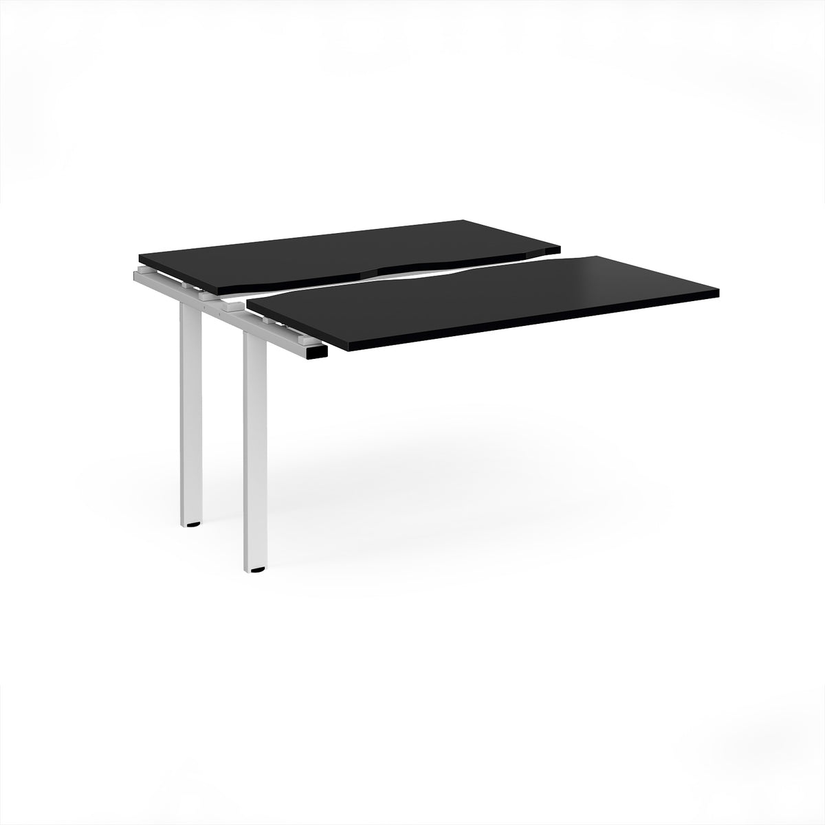 Adapt sliding top add on unit single 1200mm x 1200mm - white frame, black top - view 1