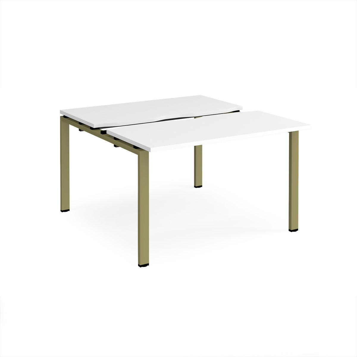 Adapt sliding top back to back desks 1200mm x 1200mm - green frame, White Top - view 1