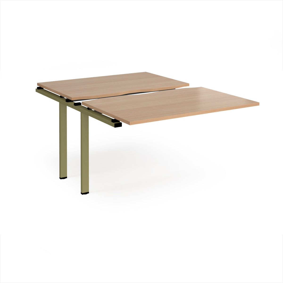 Adapt sliding top add on unit single 1200mm x 1600mm - green frame, Beech top - view 1