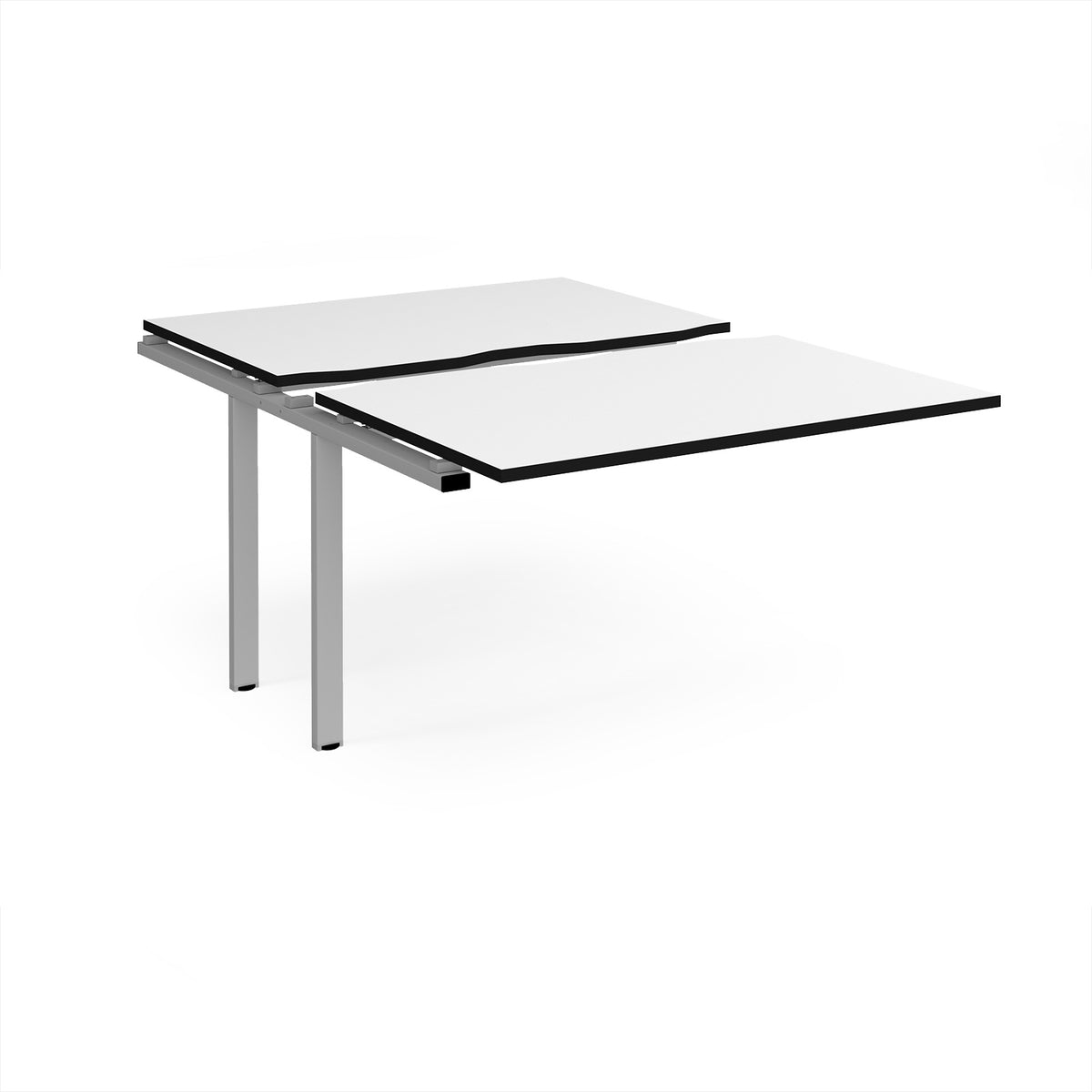 Adapt sliding top add on unit single 1200mm x 1600mm - silver frame, White Top, black edge - view 1