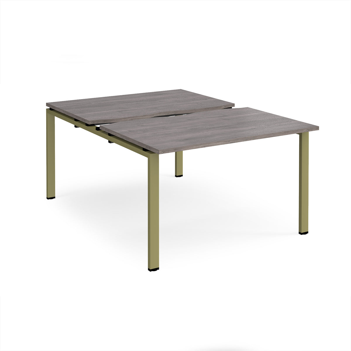 Adapt sliding top back to back desks 1200mm x 1600mm - green frame, Grey Oak Top - view 1